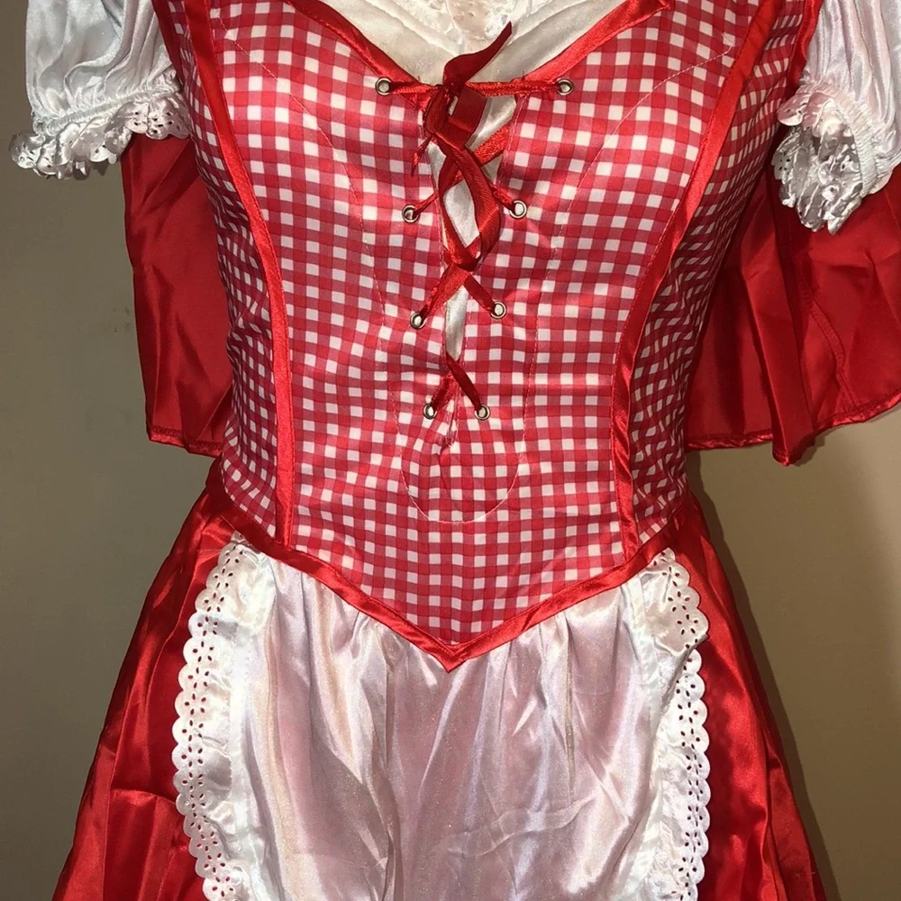 Costume RED RIDING HOOD Sexy Dress With Cape Adult Size Medium 6-8 - Picture 8 of 16